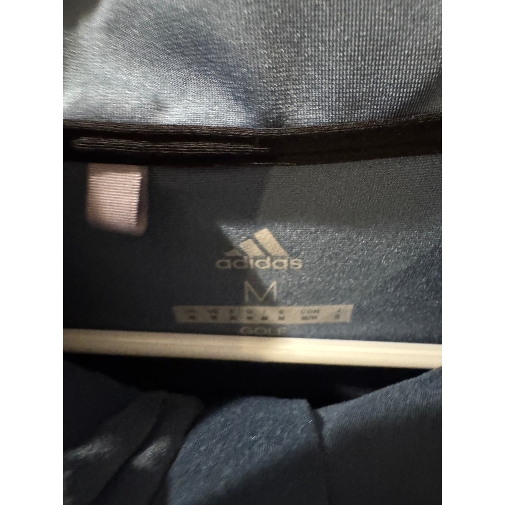 Adidas Golf Mens Medium Blue Grey Quarter Zip Pullover Vest Mock Neck Sleeveless - Picture 3 of 3